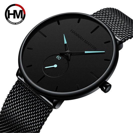 Hot-Selling Men’s Quartz Watch – Black, Waterproof, Youthful & Fashion-Forward