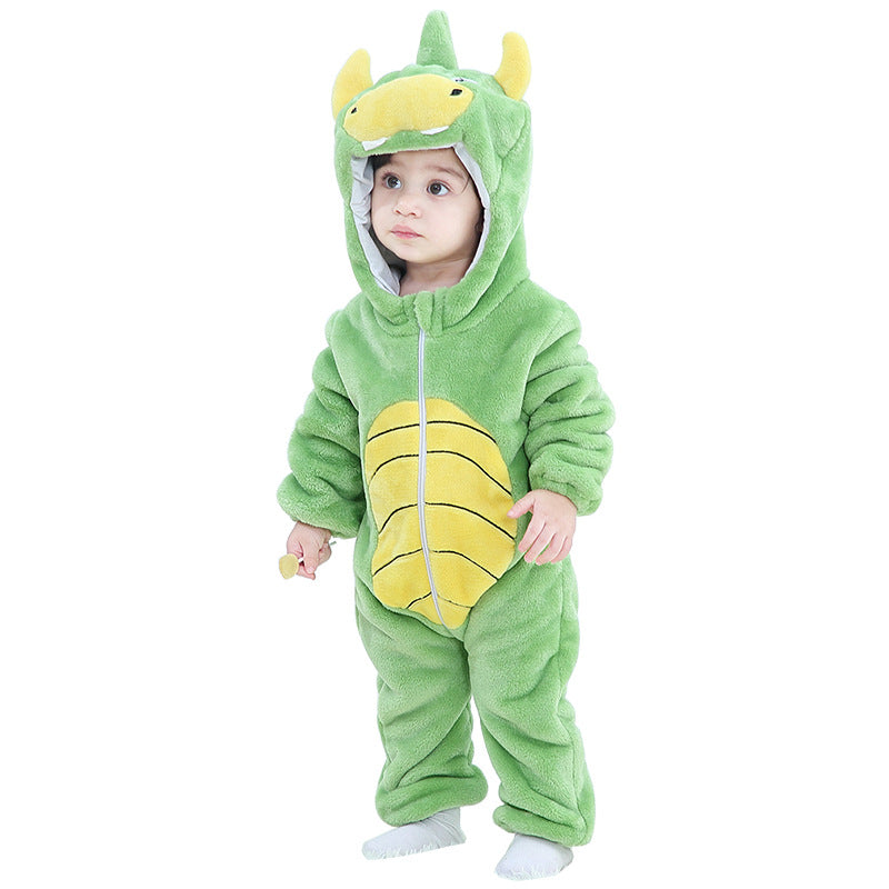 New 2025 Autumn/Winter Infant Romper – Soft Cartoon Animal One-Piece Outfit for Newborns