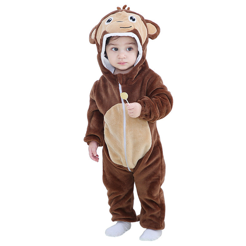 New 2025 Autumn/Winter Infant Romper – Soft Cartoon Animal One-Piece Outfit for Newborns