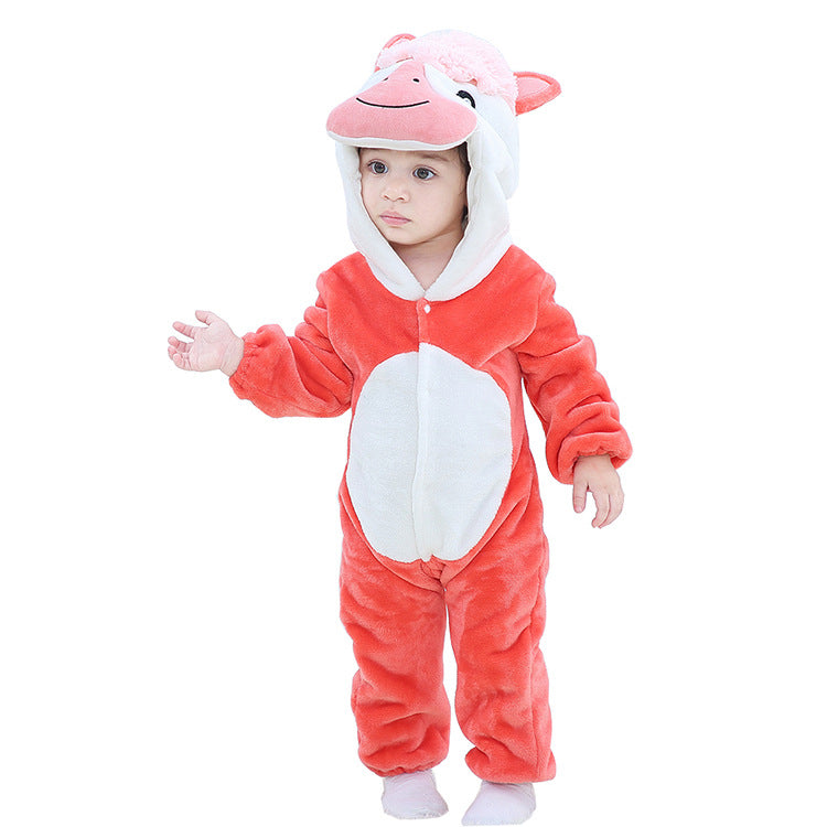 New 2025 Autumn/Winter Infant Romper – Soft Cartoon Animal One-Piece Outfit for Newborns