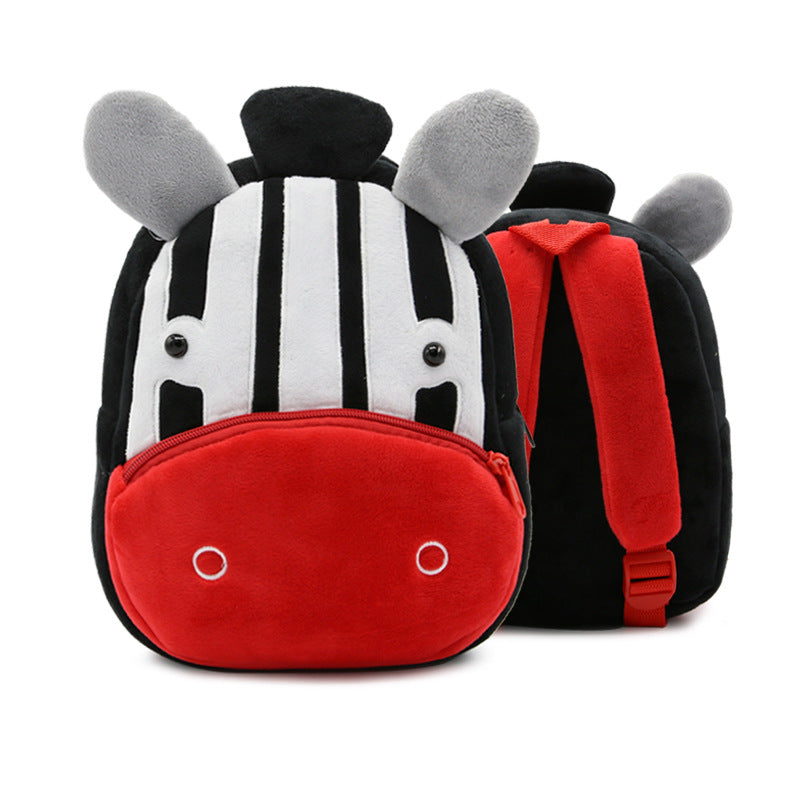 Zoo Series Cute Plush Children’s Backpack – Animal-Themed Shoulder Bag for Kindergarten & Early Education