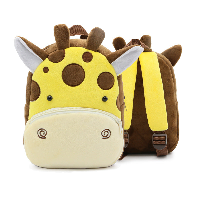 Zoo Series Cute Plush Children’s Backpack – Animal-Themed Shoulder Bag for Kindergarten & Early Education