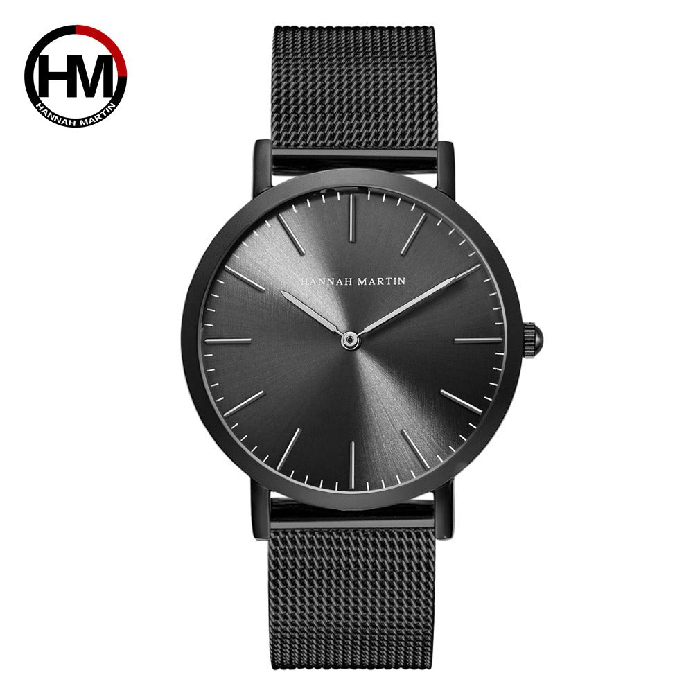 Unisex Stainless Steel Mesh Watch โ Japanese Movement, Furnace-Plated, Waterproof Design