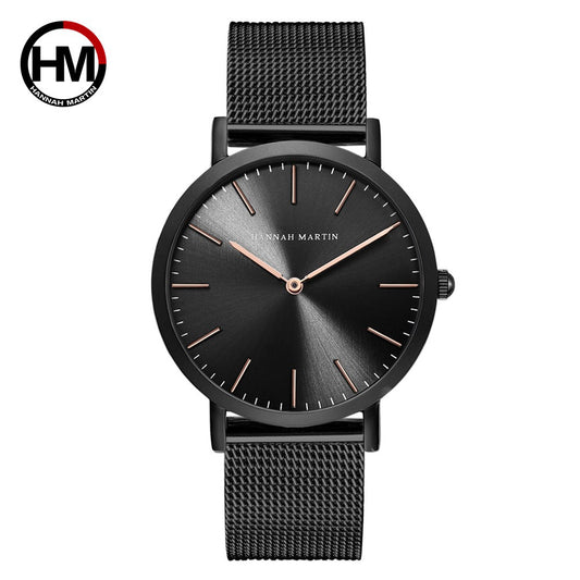 Unisex Stainless Steel Mesh Watch – Japanese Movement, Furnace-Plated, Waterproof Design