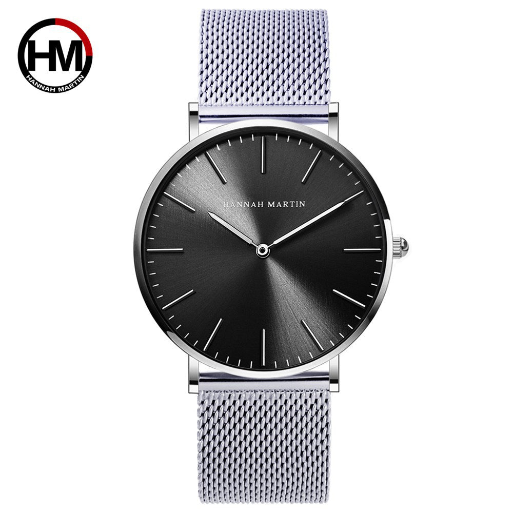 Unisex Stainless Steel Mesh Watch โ Japanese Movement, Furnace-Plated, Waterproof Design