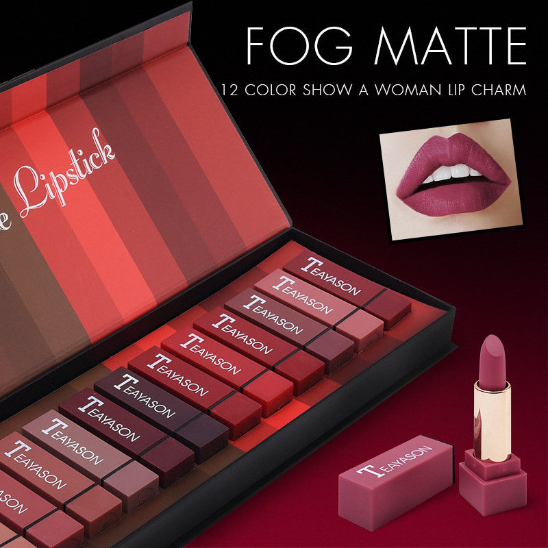Matte Lipstick Gift Set – 12 Colors, Square Tube, Bold & Trendy Shades with Velvet Finish