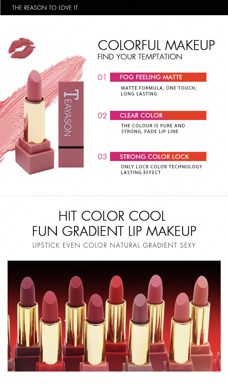 Matte Lipstick Gift Set – 12 Colors, Square Tube, Bold & Trendy Shades with Velvet Finish