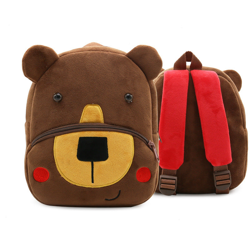 Zoo Series Cute Plush Children’s Backpack – Animal-Themed Shoulder Bag for Kindergarten & Early Education
