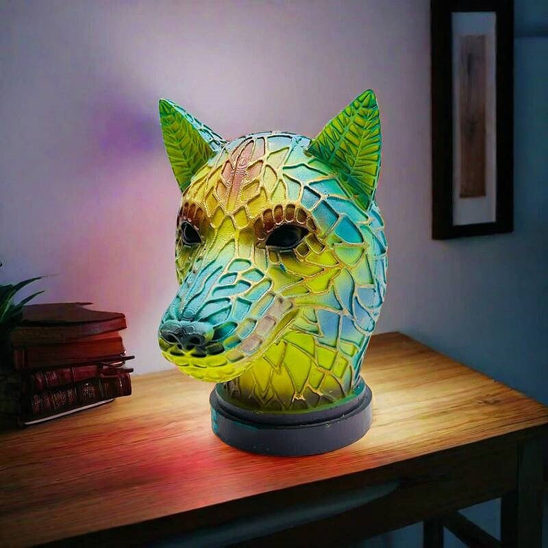 Rustic Bull Head Resin Lamp – USB-Powered LED Light for Home, Office, or Lounge Décor