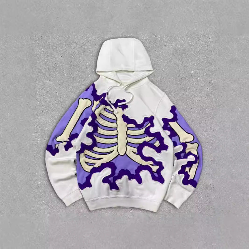 Men’s 2025 Skull Skeleton 3D Graphic Hoodie – Trendy Pullover Sweatshirt