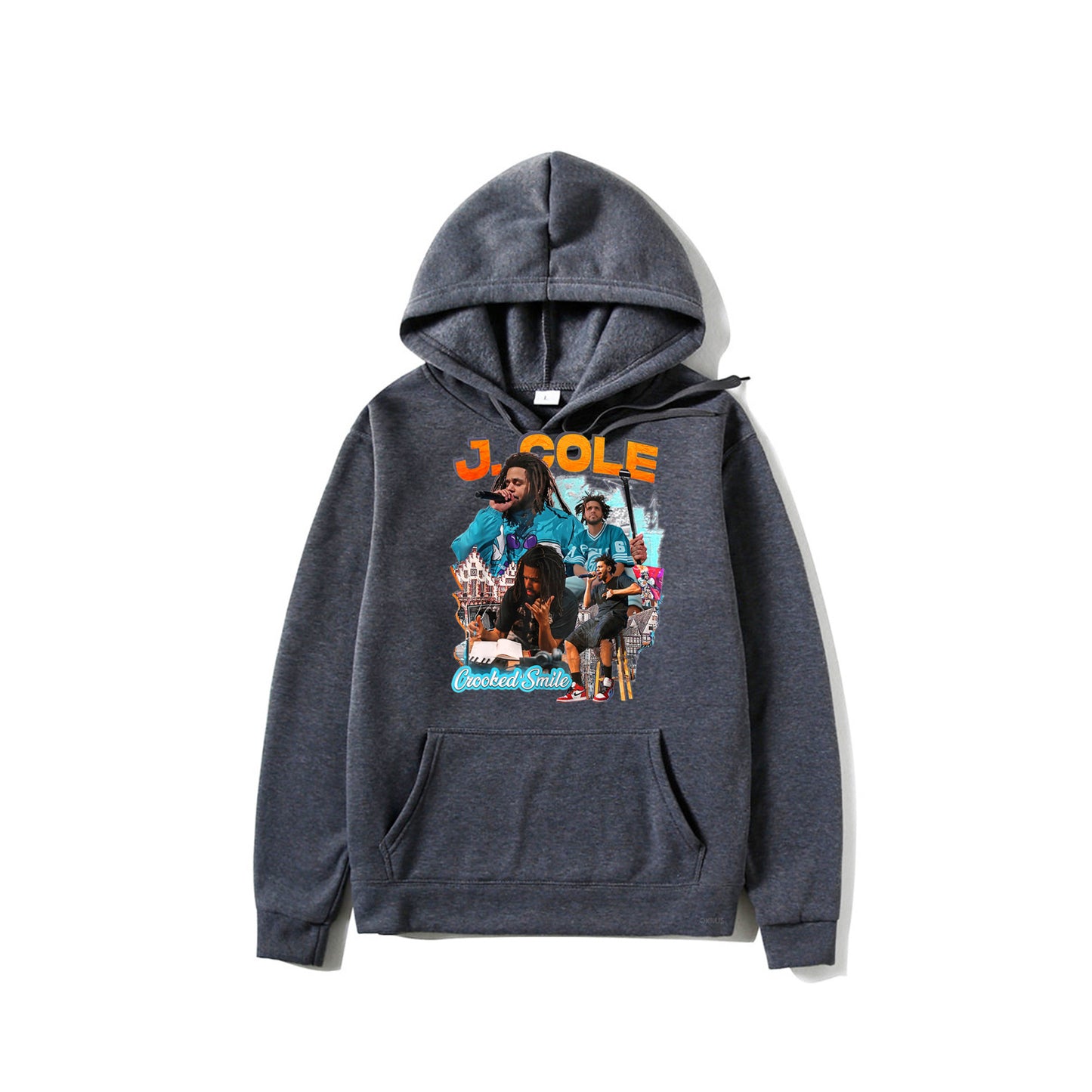 2025 Rapper J. Cole Crooked Smile Hoodie – Trendy Fashion Pullover with Fun Rap Prints | Winter Streetwear