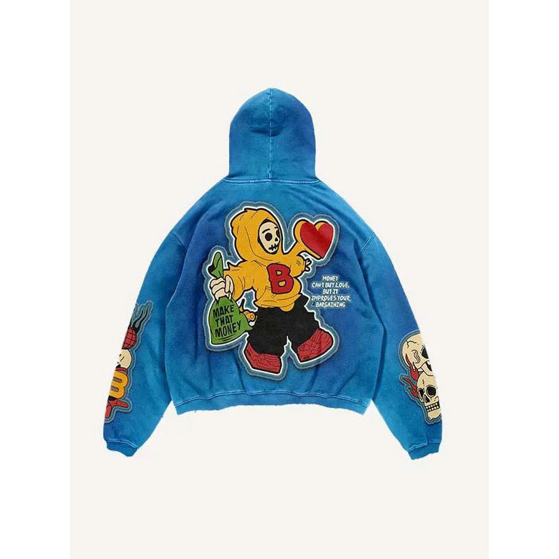 Men’s 2025 Skull Skeleton 3D Graphic Hoodie – Trendy Pullover Sweatshirt