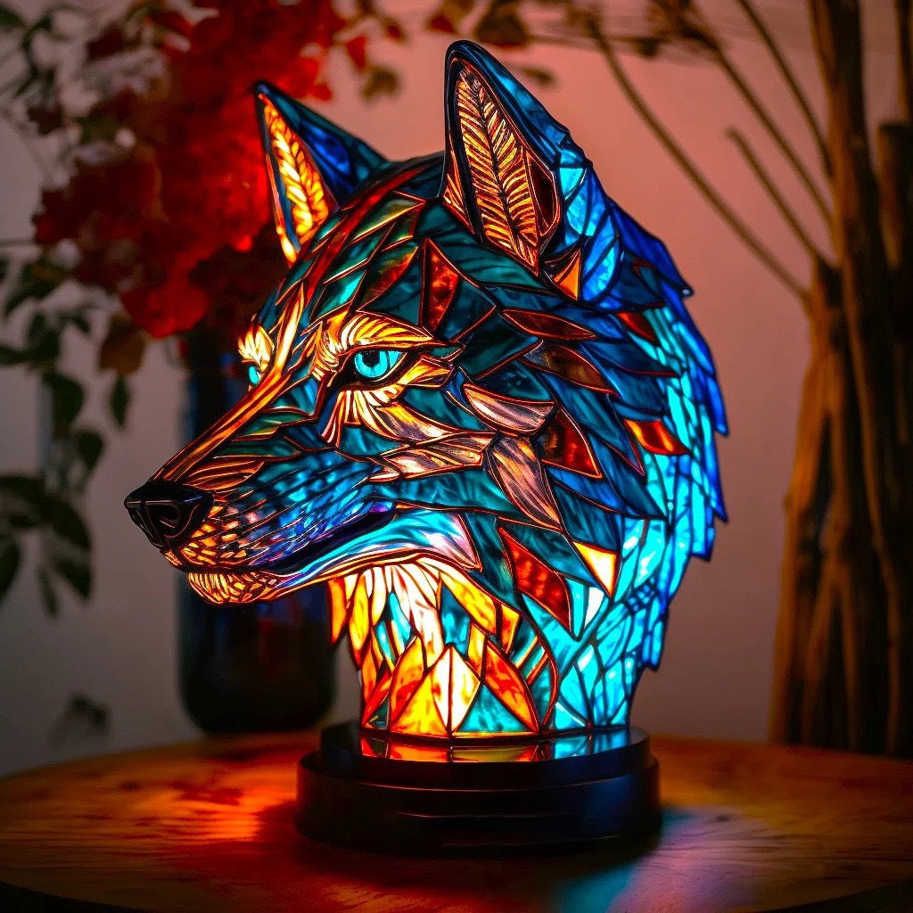 Rustic Bull Head Resin Lamp – USB-Powered LED Light for Home, Office, or Lounge Décor