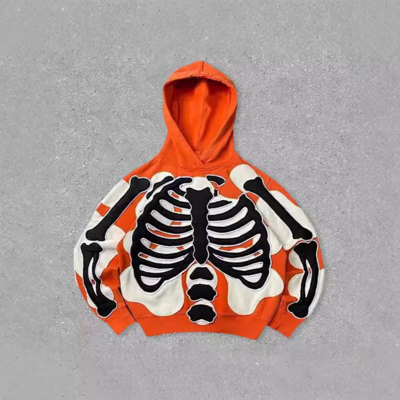 Men’s 2025 Skull Skeleton 3D Graphic Hoodie – Trendy Pullover Sweatshirt