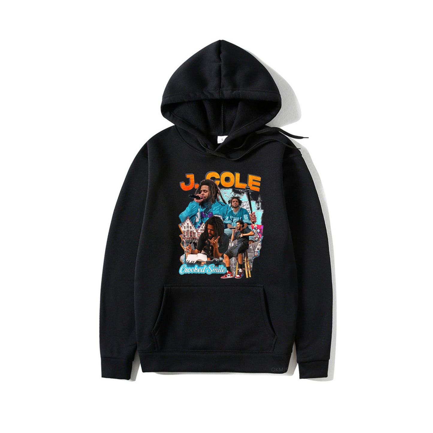 2025 Rapper J. Cole Crooked Smile Hoodie – Trendy Fashion Pullover with Fun Rap Prints | Winter Streetwear