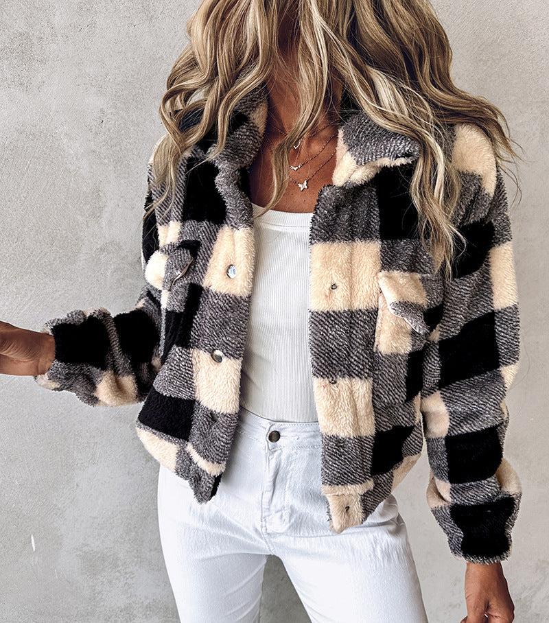2025  European and American Women's Plush Casual Jacket