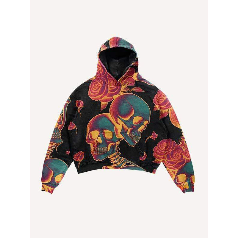 Men’s 2025 Skull Skeleton 3D Graphic Hoodie – Trendy Pullover Sweatshirt