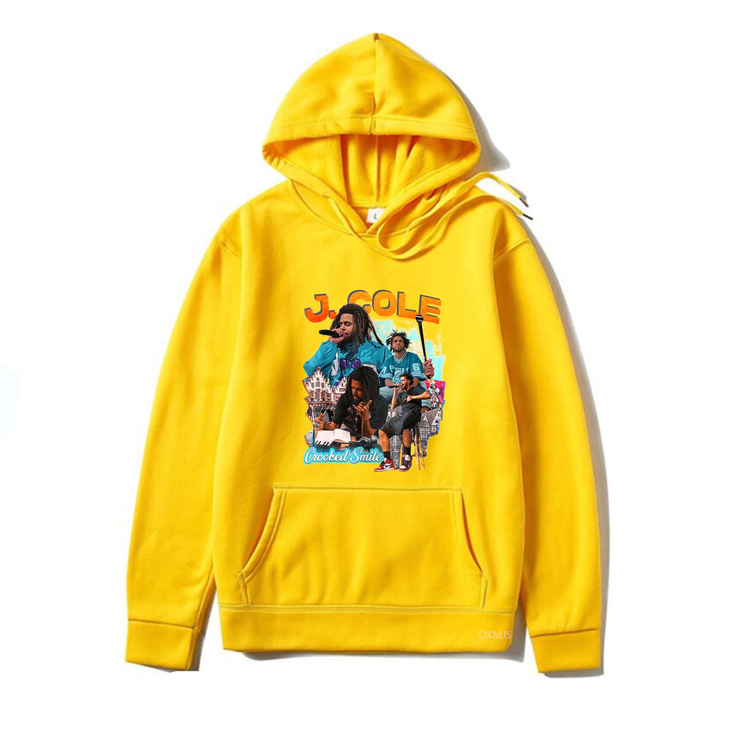 2025 Rapper J. Cole Crooked Smile Hoodie – Trendy Fashion Pullover with Fun Rap Prints | Winter Streetwear
