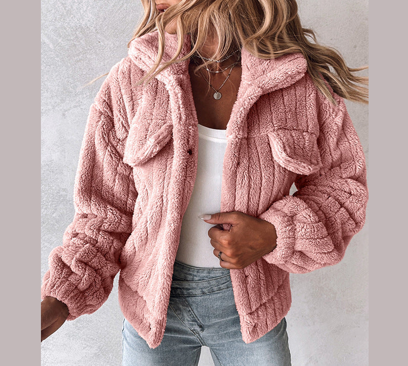 2025  European and American Women's Plush Casual Jacket