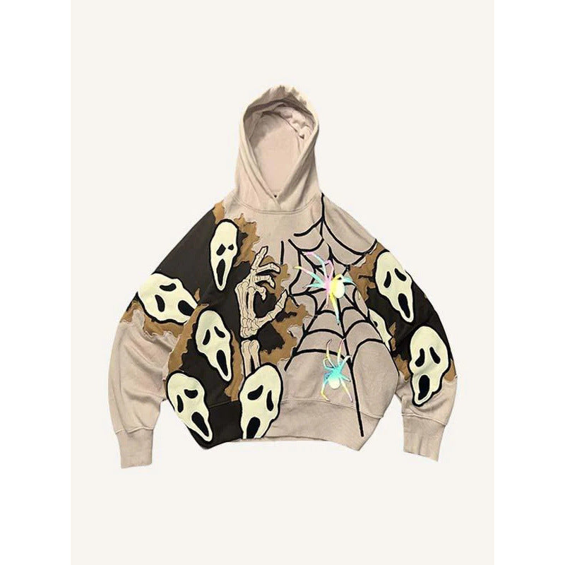 Men’s 2025 Skull Skeleton 3D Graphic Hoodie – Trendy Pullover Sweatshirt