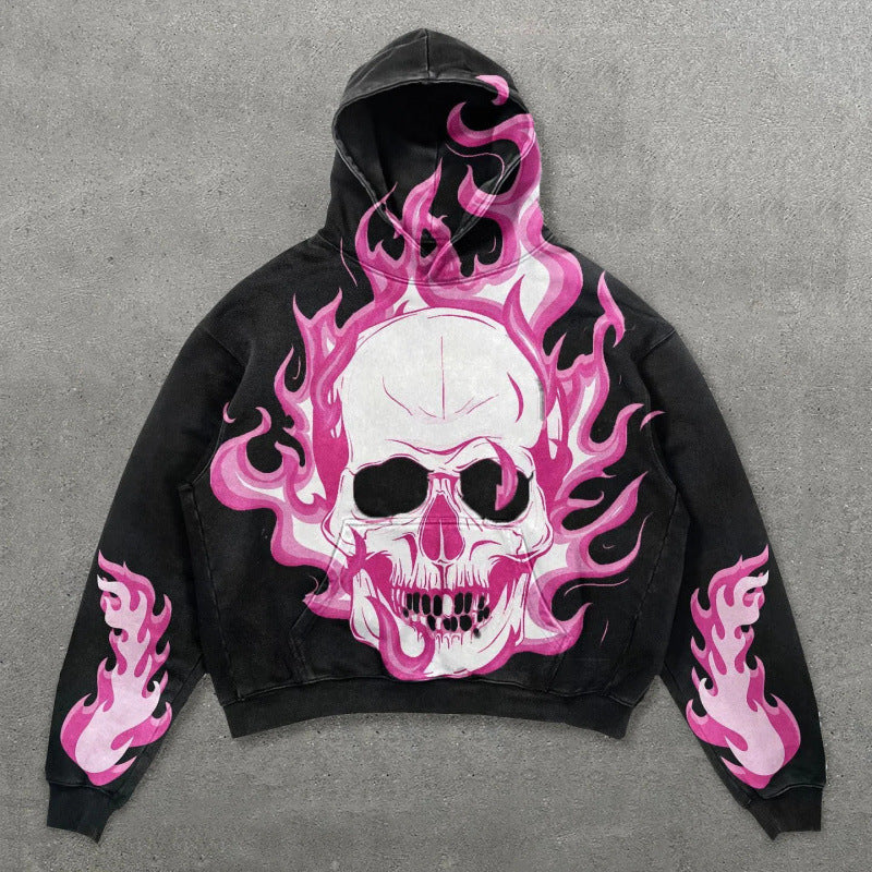 Men’s 2025 Skull Skeleton 3D Graphic Hoodie – Trendy Pullover Sweatshirt