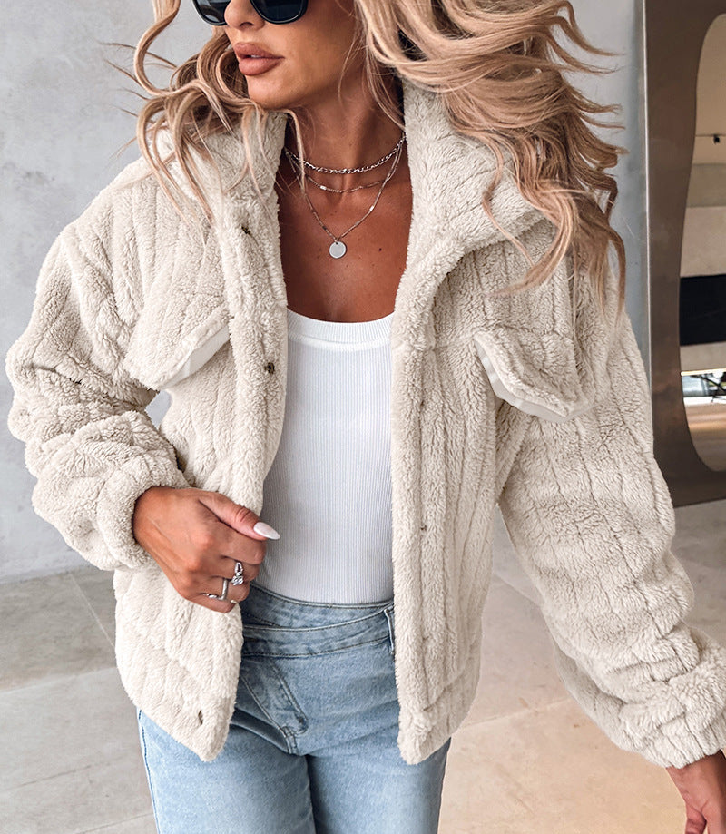 2025  European and American Women's Plush Casual Jacket