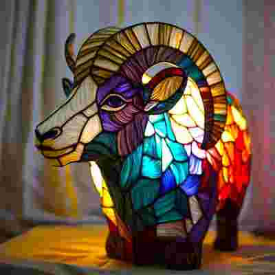 Rustic Bull Head Resin Lamp – USB-Powered LED Light for Home, Office, or Lounge Décor