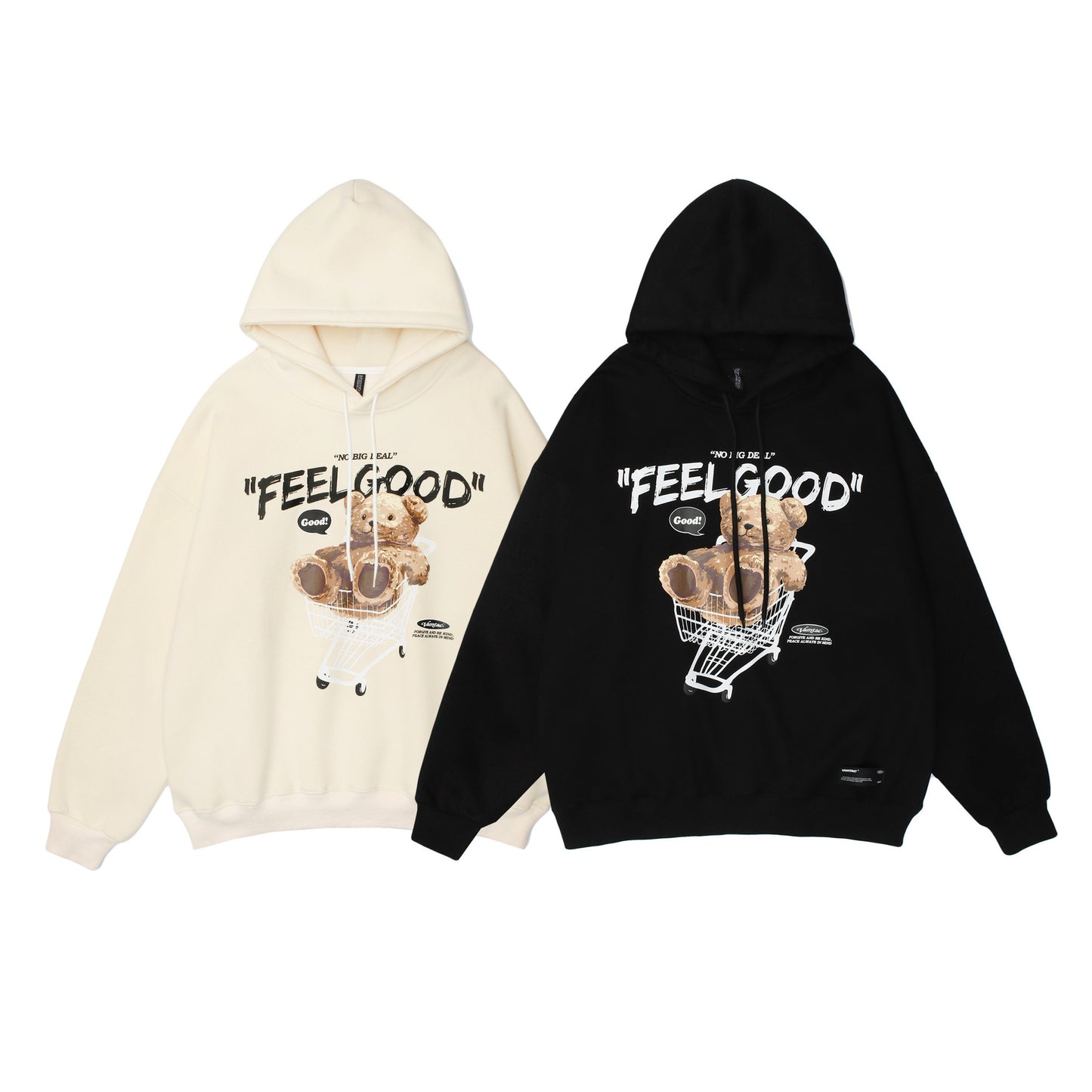 Unisex Loose Hoodie – Autumn/Winter European Streetwear with Bear Graphic | Trendy Couple Pullover