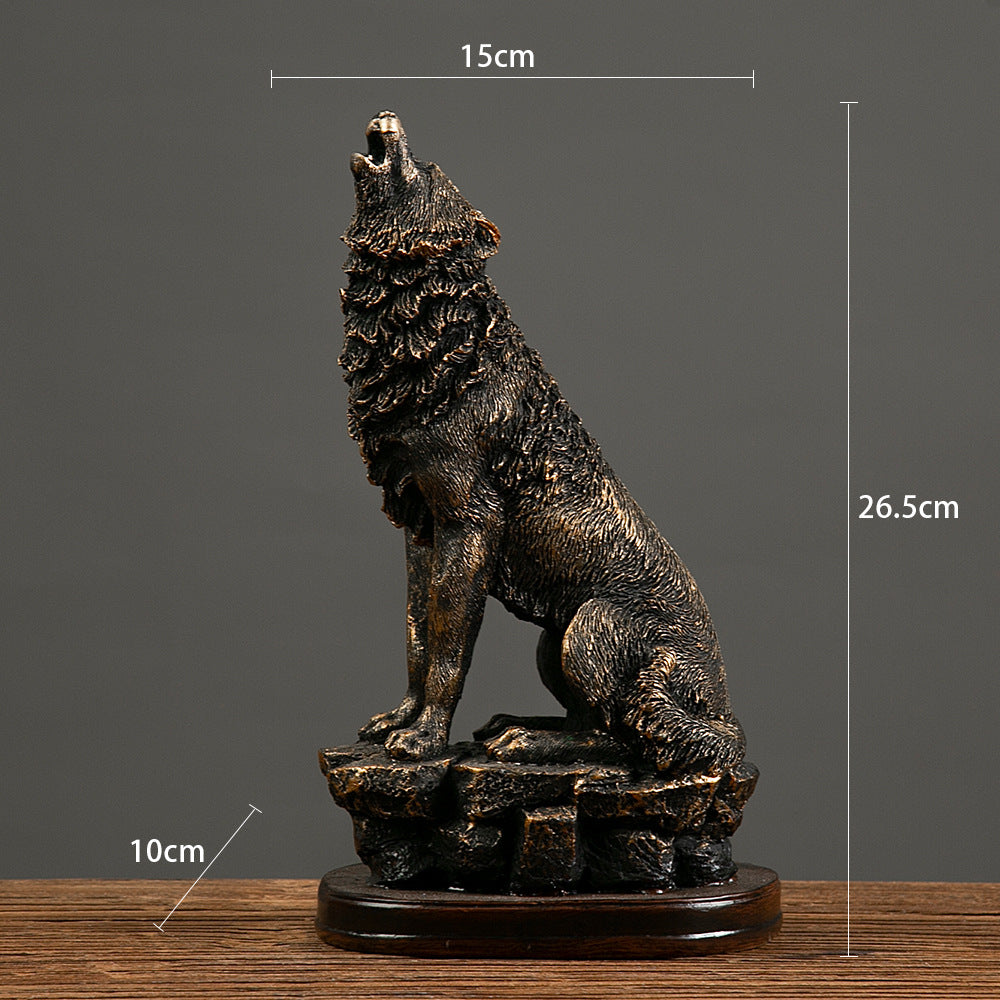 Resin Eagle with Spread Wings – Patriotic American-Style Sculpture for Wine Cabinet or Office Display