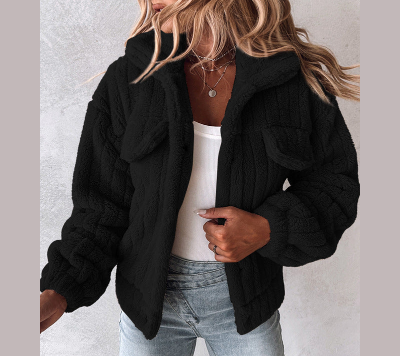 2025  European and American Women's Plush Casual Jacket