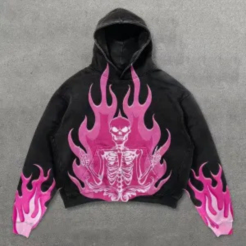 Men’s 2025 Skull Skeleton 3D Graphic Hoodie – Trendy Pullover Sweatshirt