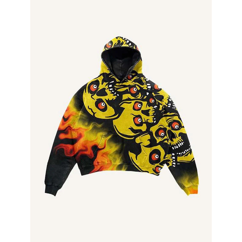 Men’s 2025 Skull Skeleton 3D Graphic Hoodie – Trendy Pullover Sweatshirt