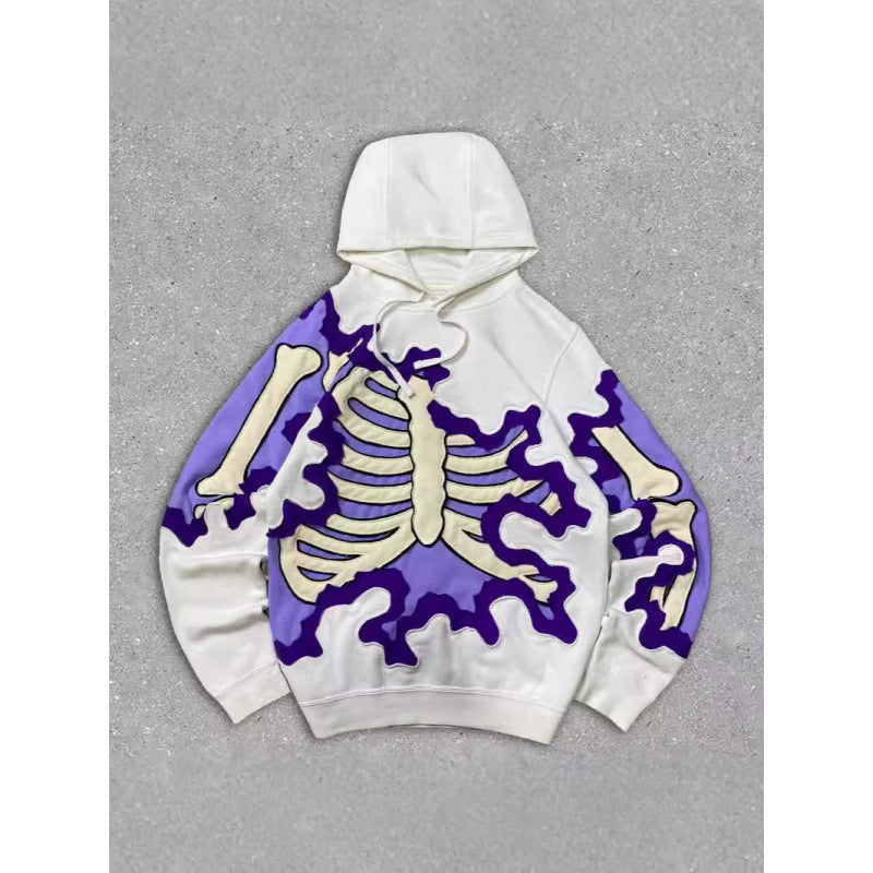Men’s 2025 Skull Skeleton 3D Graphic Hoodie – Trendy Pullover Sweatshirt