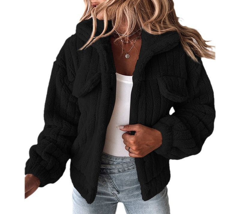 2025  European and American Women's Plush Casual Jacket