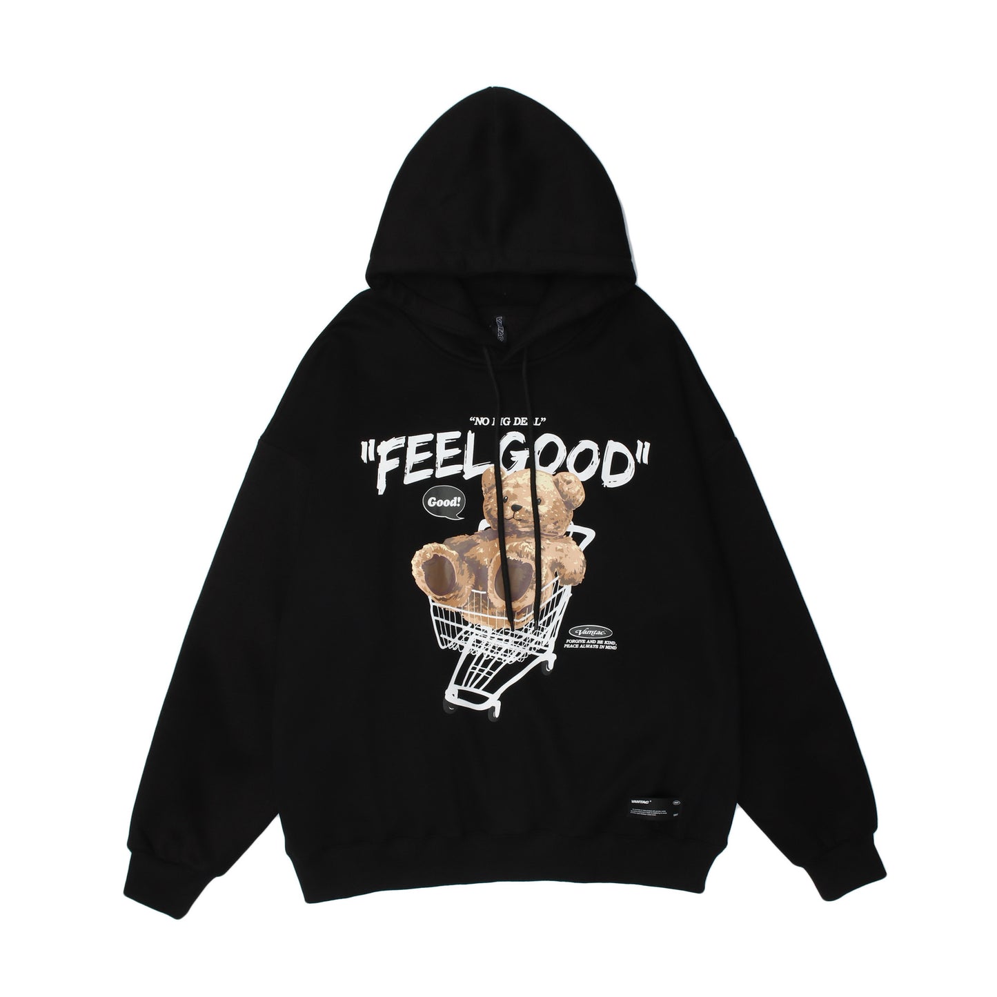 Unisex Loose Hoodie – Autumn/Winter European Streetwear with Bear Graphic | Trendy Couple Pullover