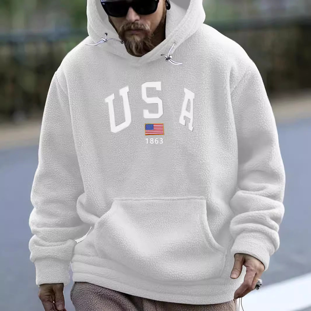 Trendy Thickened Shaker Hoodie with Embroidered Design
