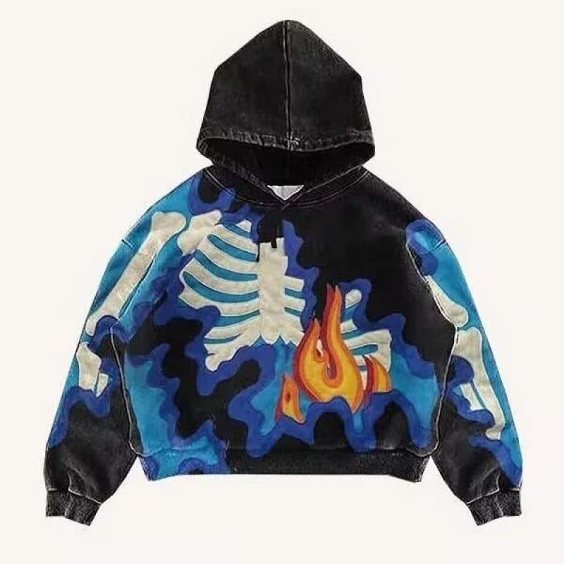 Men’s 2025 Skull Skeleton 3D Graphic Hoodie – Trendy Pullover Sweatshirt