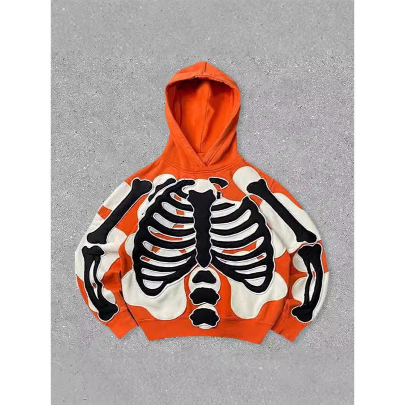 Men’s 2025 Skull Skeleton 3D Graphic Hoodie – Trendy Pullover Sweatshirt