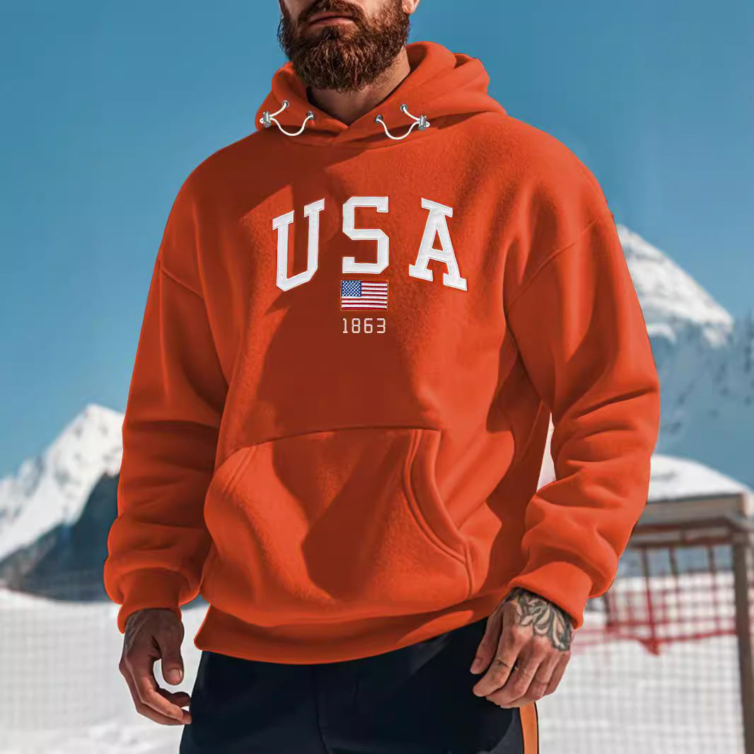 Trendy Thickened Shaker Hoodie with Embroidered Design
