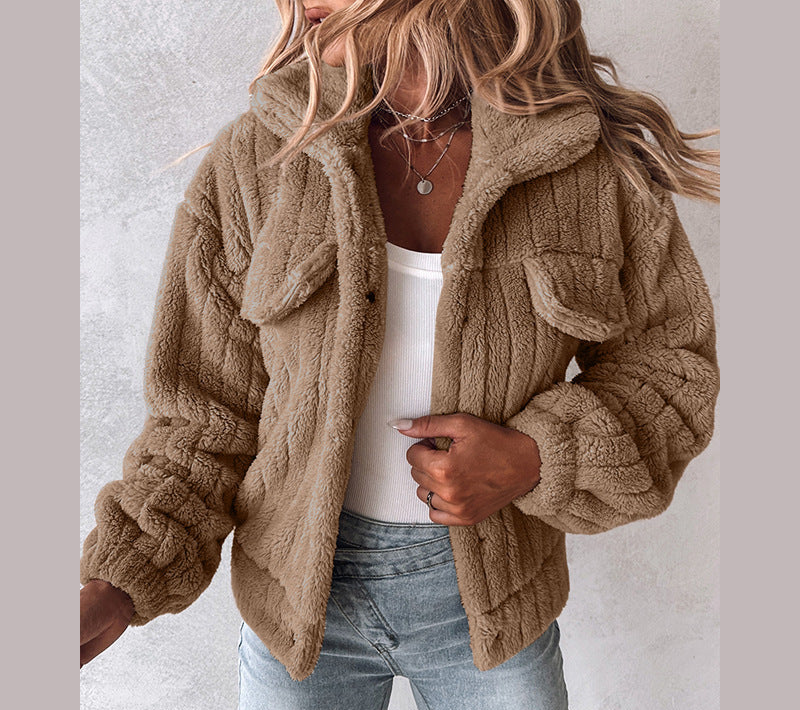 2025  European and American Women's Plush Casual Jacket