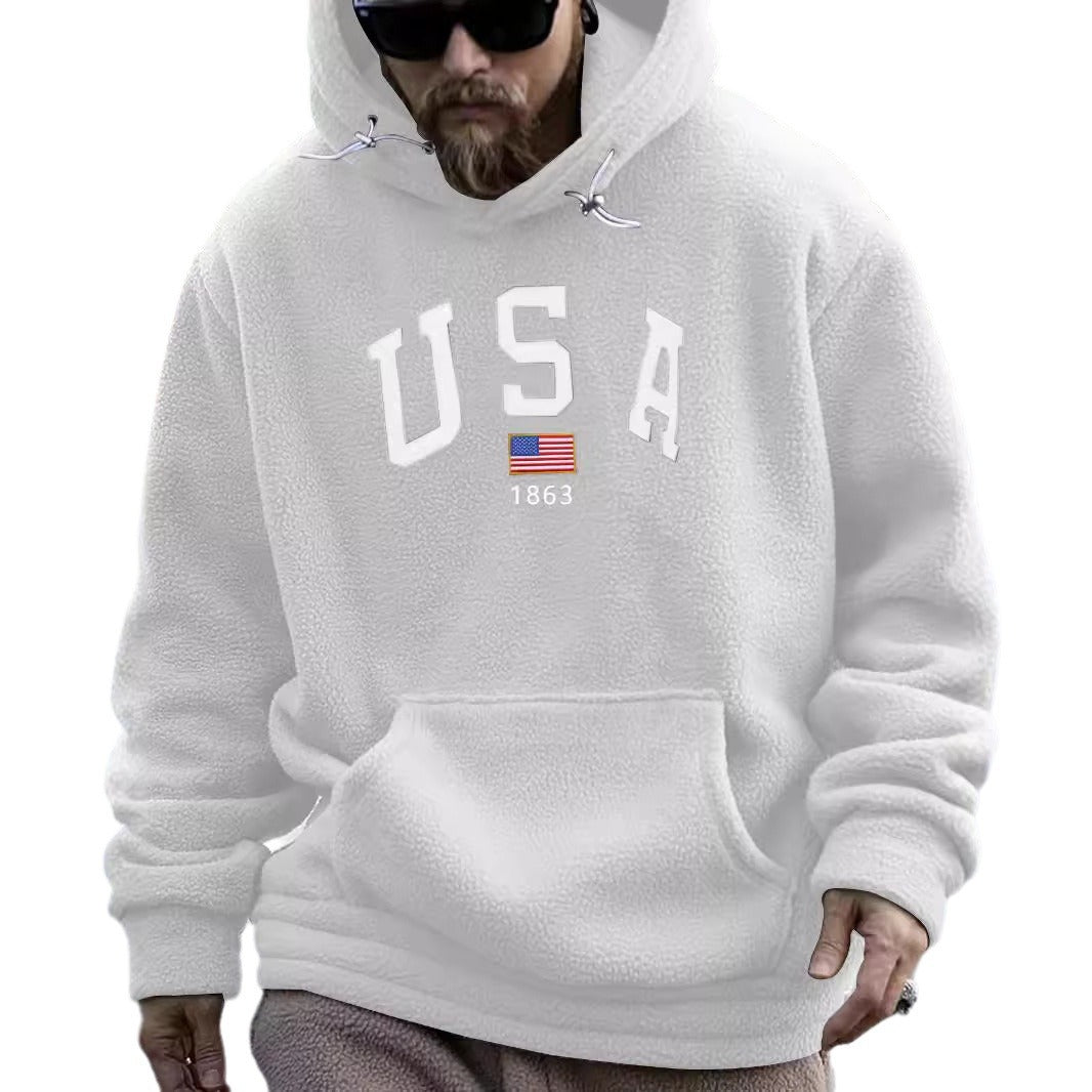 Trendy Thickened Shaker Hoodie with Embroidered Design