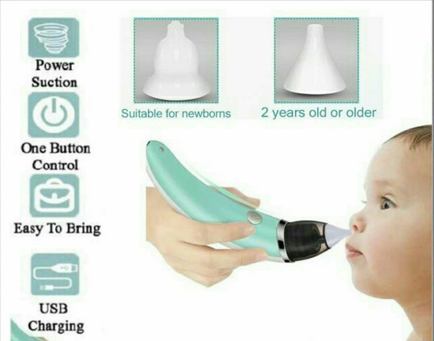 Baby Nasal Aspirator – Electric Nose Suction Device for Infants, Newborn Mucus Cleaner