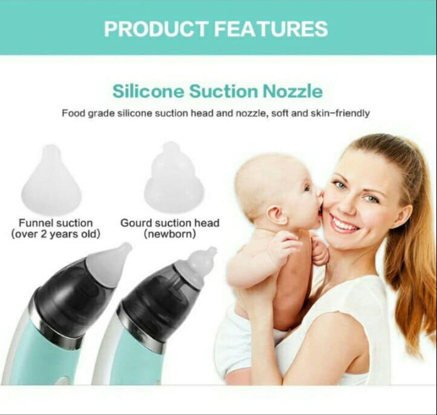 Baby Nasal Aspirator – Electric Nose Suction Device for Infants, Newborn Mucus Cleaner