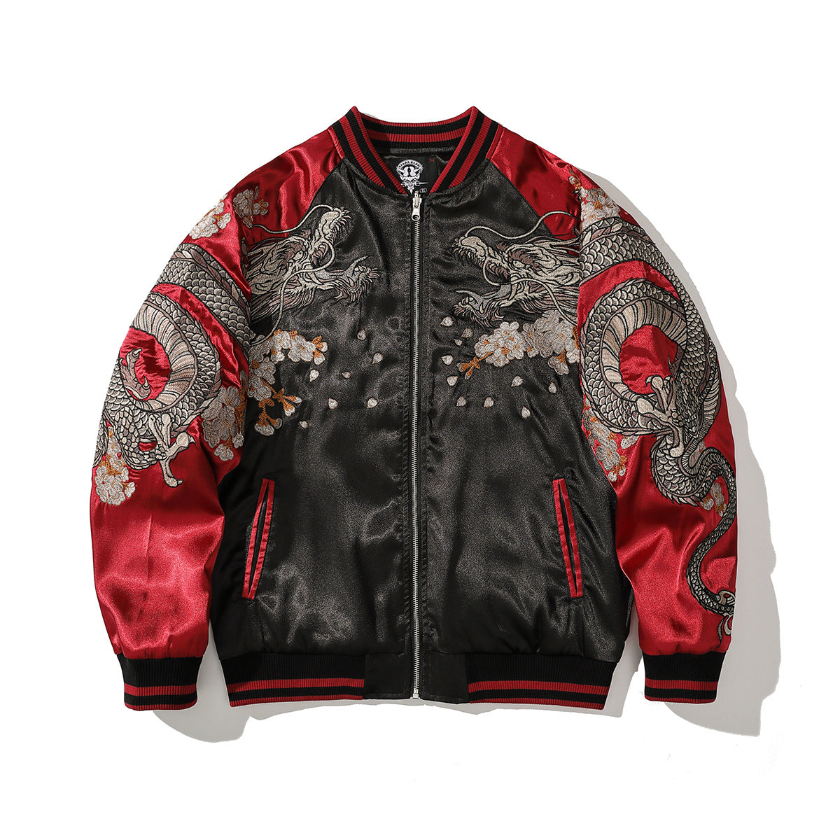 Men’s Traditional-Inspired Embroidered Polyester Jacket