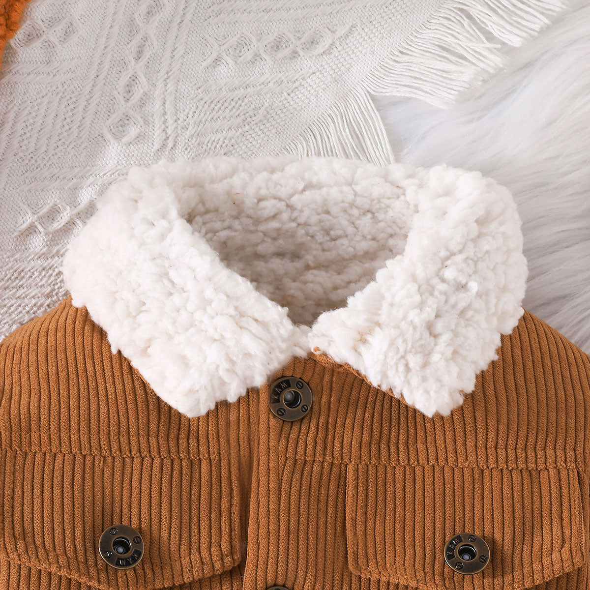 Little Bear Back Printing Pattern Children Fashionable Warm Jacket