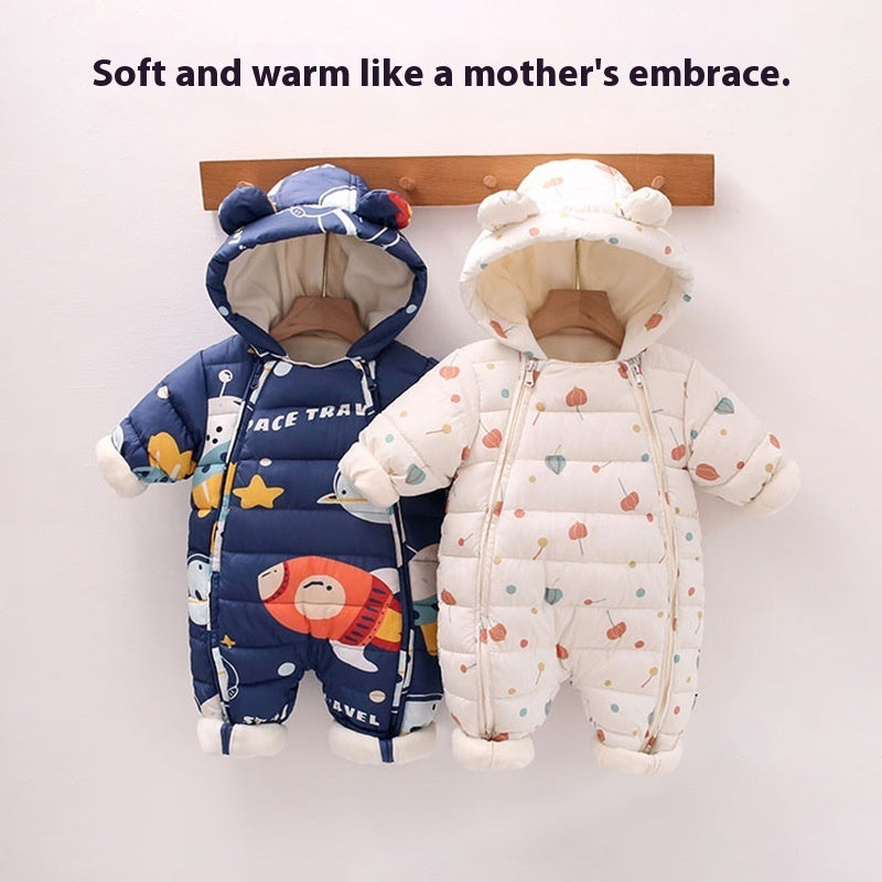 Clothes For Babies Baby Jumpsuits Winter Fleece-lined