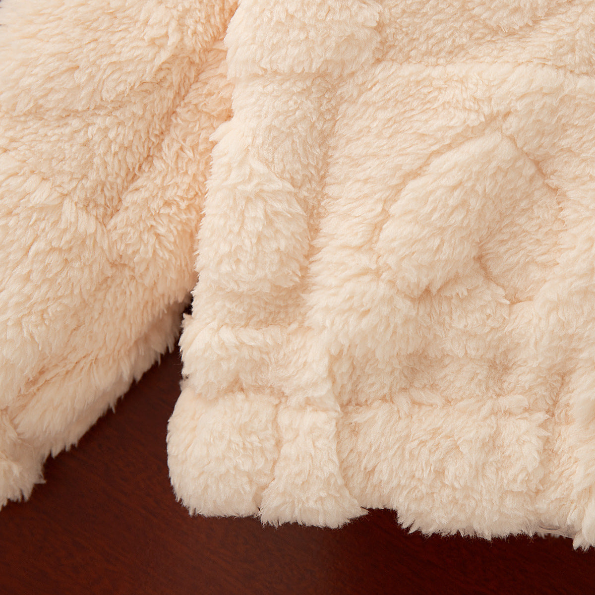 Girls' Pure Color Thickened Fleece Top