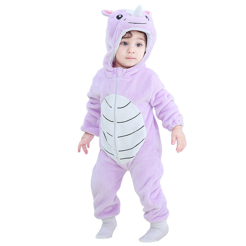 New 2025 Autumn/Winter Infant Romper – Soft Cartoon Animal One-Piece Outfit for Newborns