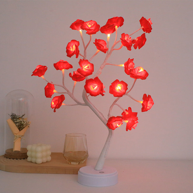 New LED Rose Tree Lamp Touch Screen Small Desk Lamp