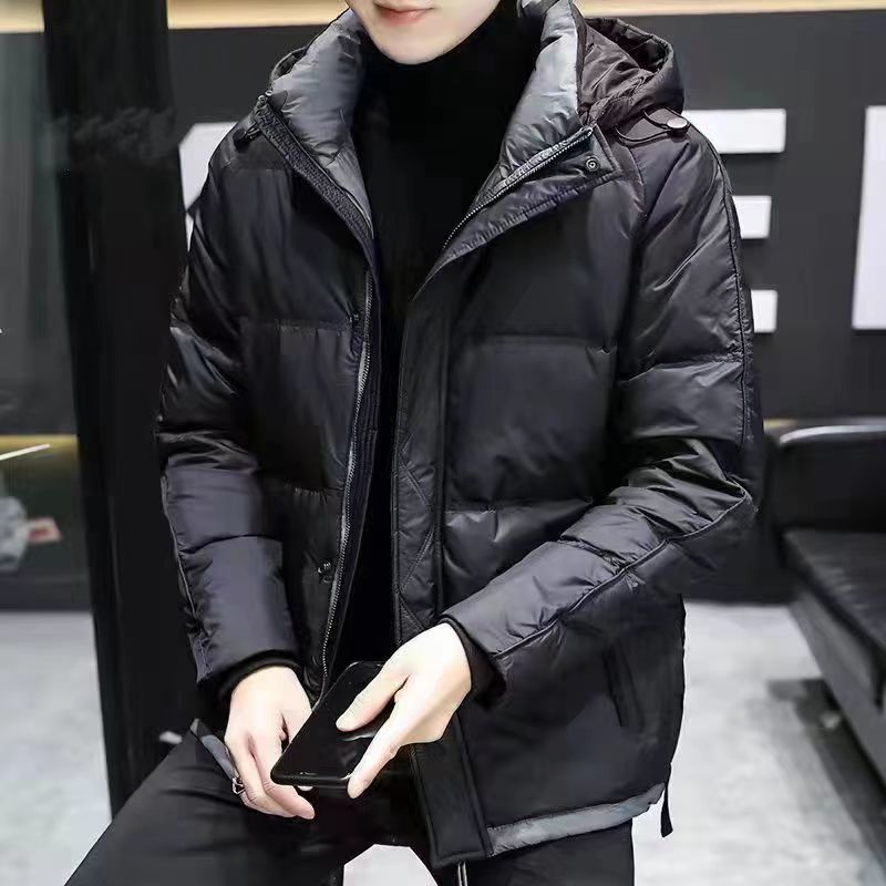 Men’s Thick Warm White Duck Down Hooded Jacket